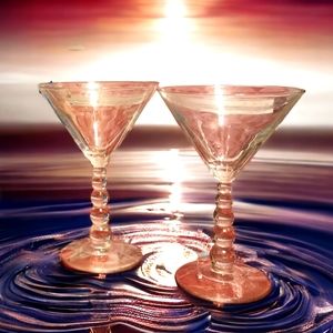 Pair of  CLEAR martini glasses